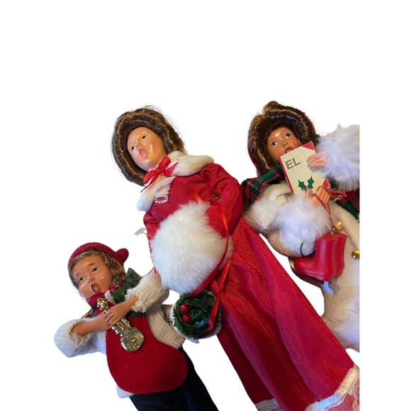 Christmas Carolers Figurines Lot Of 3 Woman, Boy And Girl Open Mouth 9-11” - Picture 2 of 7